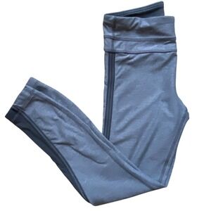 Lululemon Cropped Leggings Women Size 4 Inseam 25" Gray Running Gym
